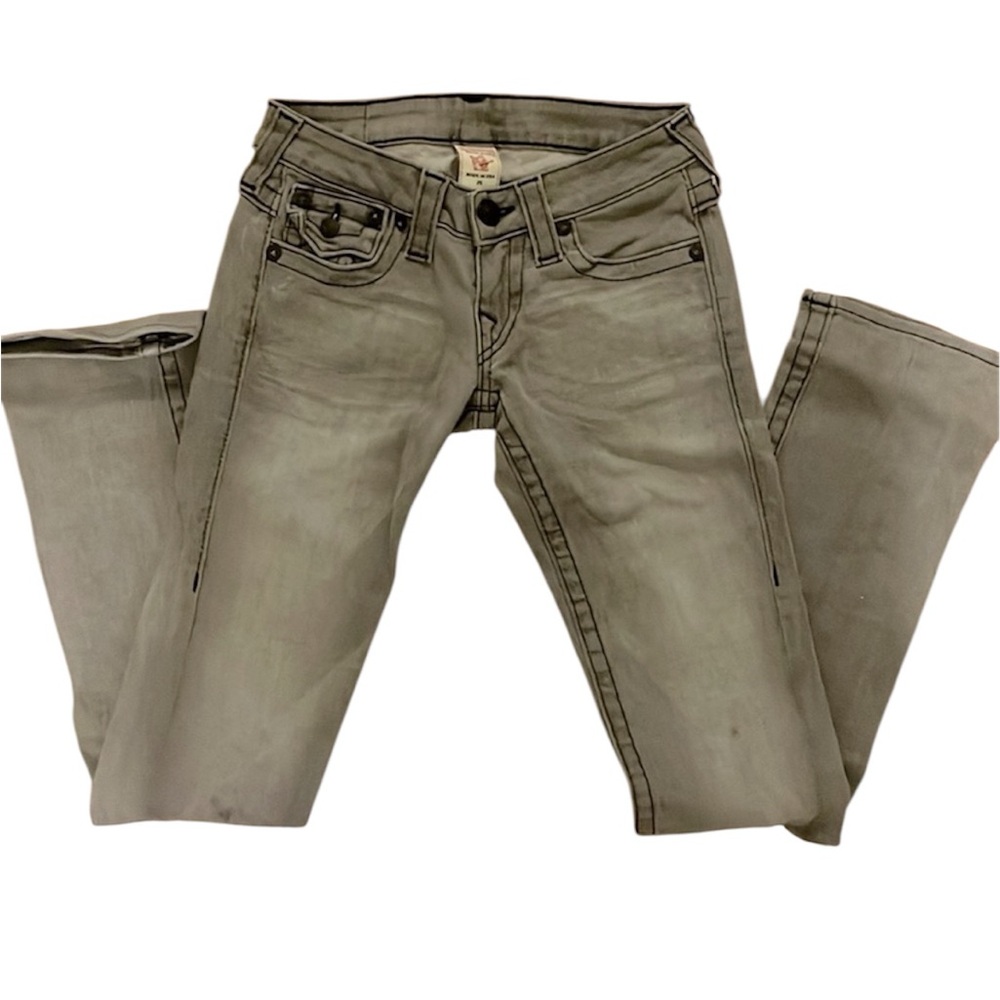 True religion gray flare jeans barley worn size 25